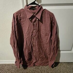 Tommy Hilfiger Men's Red Plaid Button Down Shirt TLC Size 15 16 34 35